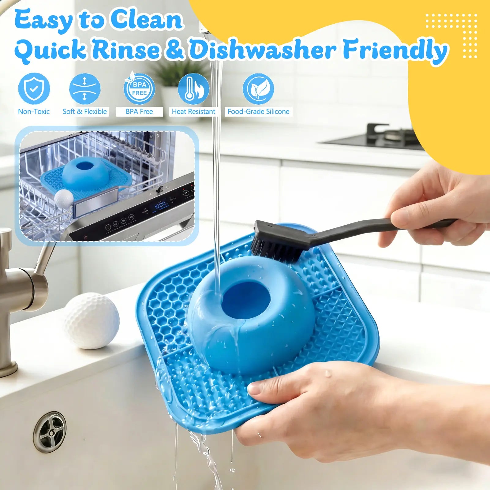 Slow Feeder Dog Bowls & Lick Mat for Liquid and Thick Treat