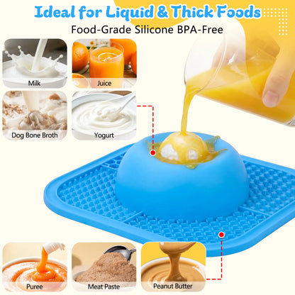Slow Feeder Dog Bowls & Lick Mat for Liquid and Thick Treat